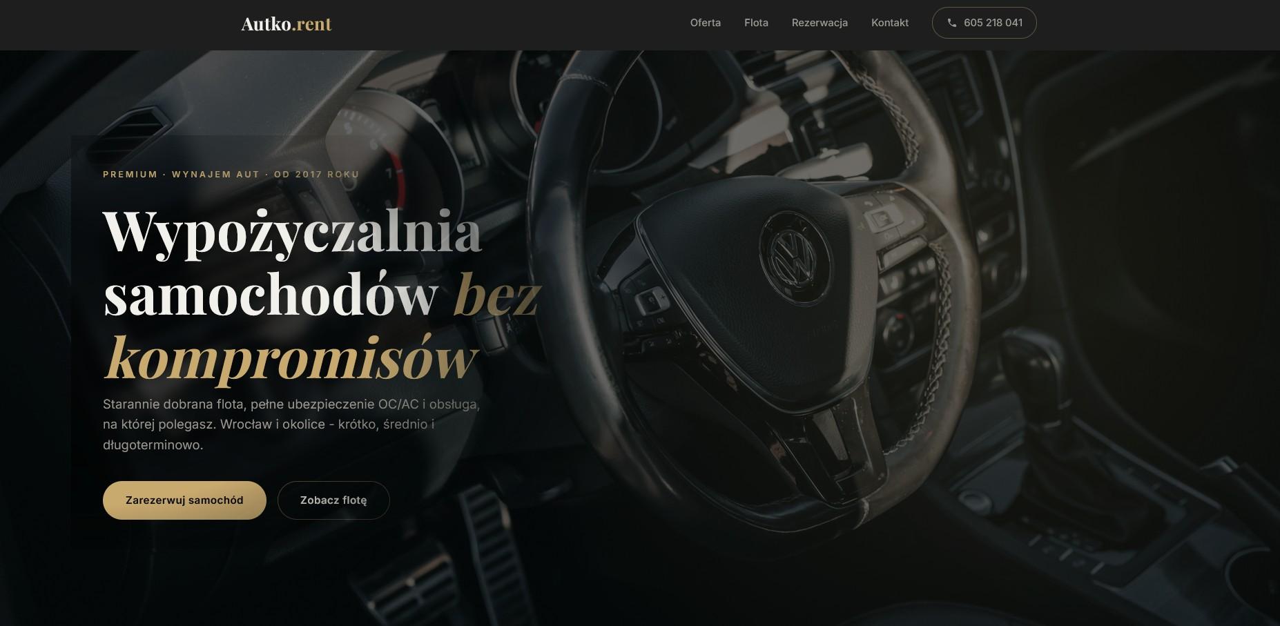 Autko.rent - widok strony (1)